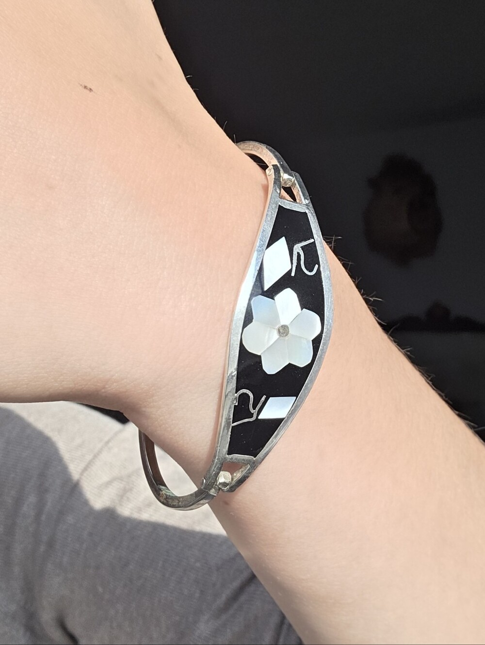Sterling Taxco Inlay Bracelet
